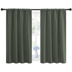 NICETOWN Bedroom Curtains Blackout Draperies - All Season Thermal Insulated Solid Rod Pocket Top Blackout Curtains/Drapes for Kid's Room (Dark Mallard, 1 Pair, 42 x 45 Inch)