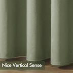 MIULEE Velvet Curtains Sage Green 52 x 63 Inch Length Set of 2