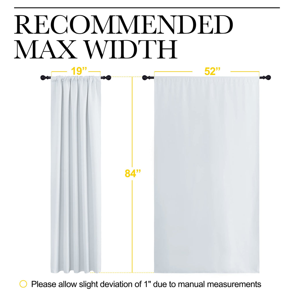 NICETOWN Greyish White Bedroom Curtain Panels - Multi-Function Noise Reducing Performance Window Treatment Thermal Insulated Rod Pocket Room Darkening Drapes for Nursery (2 Panels, 52 by 84)