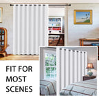 H.VERSAILTEX White Curtains for Sliding Glass Door Room Divider Curtains Noise Reduce Barrier Privacy Curtain Panel Portable Window Screen Sliding Partition, W120 x L96 inches/8' Tall by 10' Wide