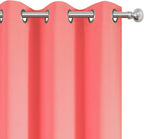 LEMOMO Blackout Curtains 52 x 90 Inch Long Coral Curtains Set of 2 Panels Room Darkening Curtains for Bedroom and Living Room
