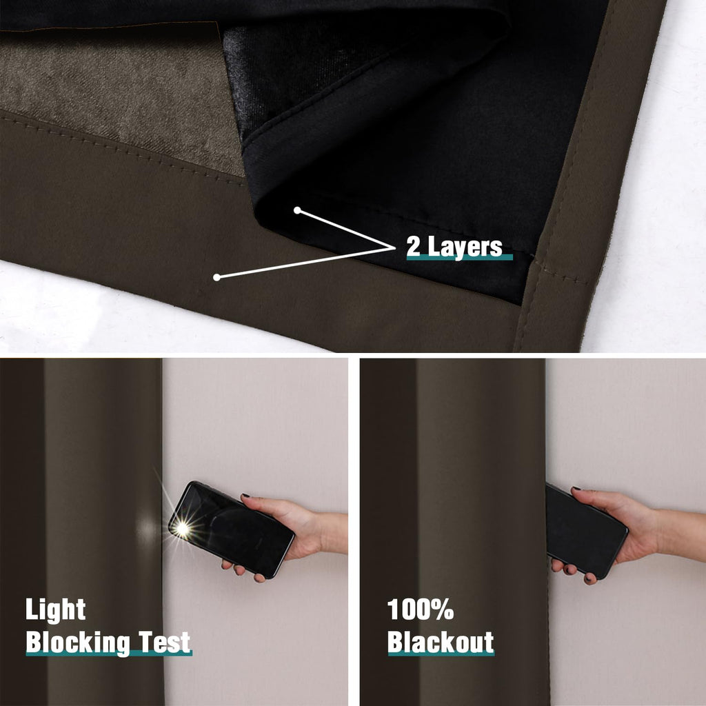 ChrisDowa 100% Blackout Curtains for Bedroom 84 Inches Long 2 Panels Set
