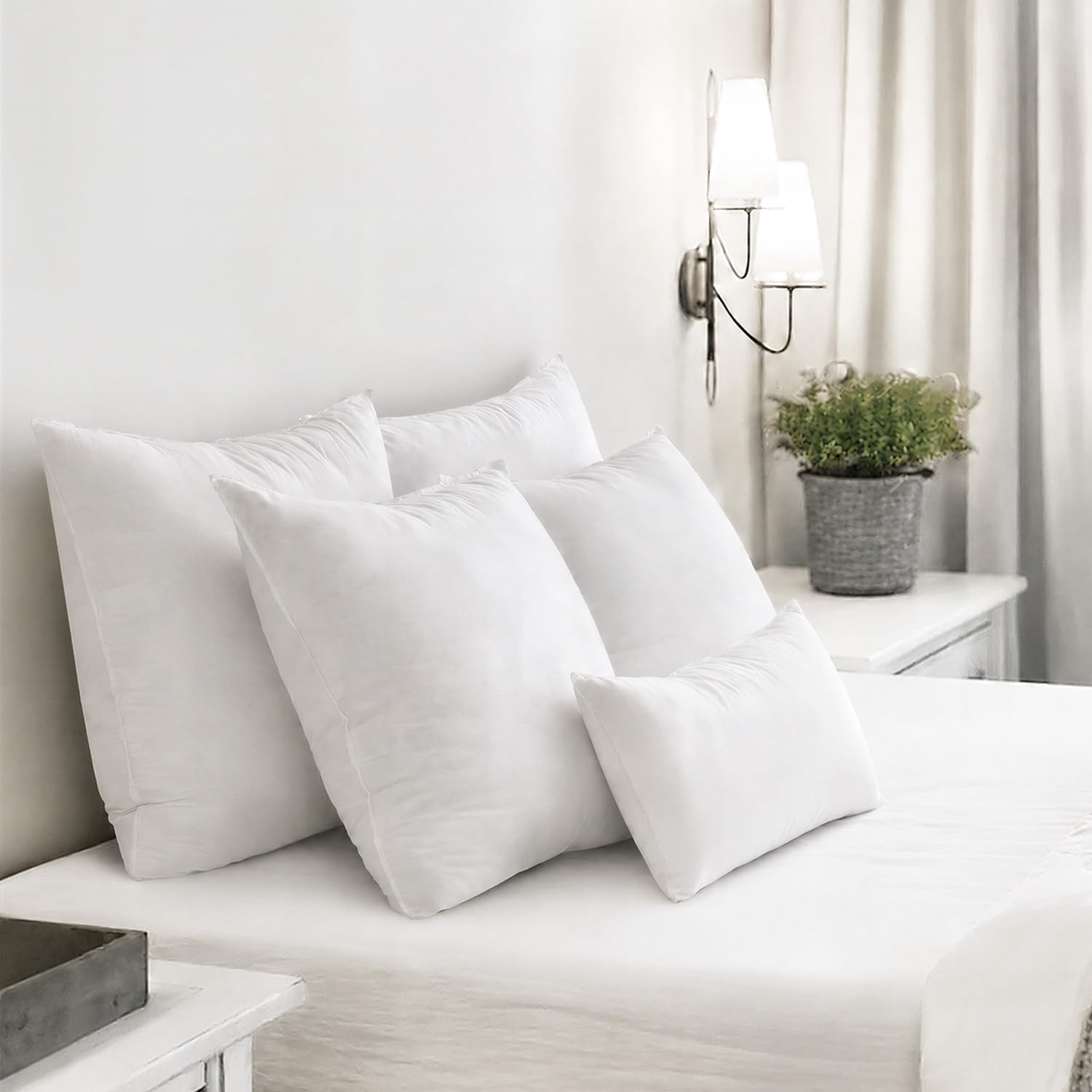 MIULEE Feather Pillow Insert 12x20, Throw Pillow with Cotton Cover
