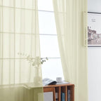 SpaceDresser Basic Rod Pocket Sheer Voile Window Curtain Panels Sage Green 1 Pair 2 Panels 52 Width 63 Inch Long for Kitchen Bedroom Children Living Room Yard（Sage Green, 52W x 63L）