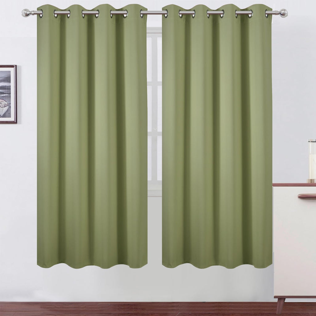 LEMOMO Sage Green Thermal Blackout Curtains/52 x 72 Inch/Set of 2 Panels Room Darkening Curtains for Bedroom