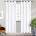 BGment Pure White Room Darkening Curtains 84 Inch for Living Room 2 Panels