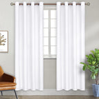 BGment Pure White Room Darkening Curtains 84 Inch for Living Room 2 Panels