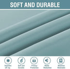 H.VERSAILTEX Blackout Curtain for Living Room Thermal Insulated Window Treatment Curtain 54 inch Length Energy Saving Solid Grommet Top Blackout Drape, One Panel, Mineral Blue, 52" W x 54" L