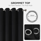 Joydeco Blackout Door Curtain for Doorway Privacy 80 Inches Long, Grommet Closet Curtain for Open Closet, Room Divider for Bedroom Living Room (Black, 32Wx80L, 1 Panel)