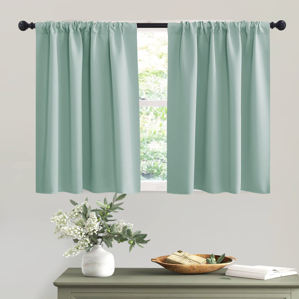 RYB HOME Short Blackout Privacy Curtains 30 inch Long for Bathroom Window
