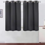 LEMOMO Dark Grey Blackout Curtains/38 x 54 Inch/Set of Two Panels Grommet Living Room Curtains