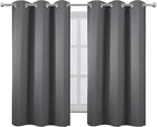 LEMOMO Grey Thermal Blackout Curtains/38 x 54 Inch/Set of 2 Panels Room Darkening Curtains for Bedroom