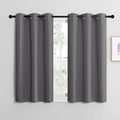 NICETOWN Grey Blackout Cafe Curtain Panels for Bedroom, Thermal Insulated Grommet Top Blackout Draperies and Drapes for Basement (2 Panels, W42 x L40-inch, Grey)