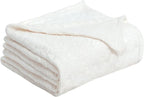 TOONOW Fleece Blanket Textured Fuzzy Plush Throw Blanket Twin Size 60" x 80", Super Soft Fluffy Bed Blanket Geometric Pattern Comfy Microfiber Flannel Blankets for Couch, Bed, Sofa, Cream White