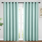 Yakamok Blackout Curtains Room Darkening Thermal Insulated Window Panels,Solid Grommet Top Drapes for Bedroom/Living Room(62Wx96L, Aqua, 2 Panels)