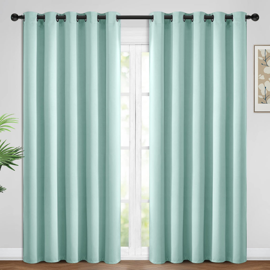 Yakamok Room Darkening Curtains 62x96 inch Length Aqua-Living Room