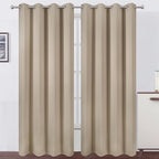 LEMOMO Blackout Curtains 52 x 90 inches Long Khaki Curtains Set of 2 Panels Thermal Insulated Room Darkening Curtains for Bedroom