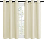 NICETOWN Kitchen Curtains for Decoration, Thermal Insulated Grommet Room Darkening Draperies/Panels for Laundry (Beige, 2 Panels, W42 x L50 inches)