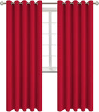 BGment Room Darkening Curtains 84 Inches Long - Grommet Thermal Insulated Drapes Window Treatment Curtains for Bedroom, 2 Panels, 70 x 84 Inch, Red