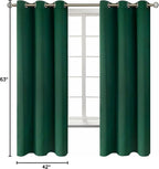 BGment Christmas Blackout Curtains - Grommet Thermal Insulated Room Darkening Bedroom and Living Room Curtains, Set of 2 Decorative Curtain Panels (42 x 63 Inch, Emerald Green)