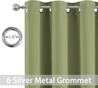 Yakamok Room Darkening Thermal Insulated with Grommet Window Curtain for Bedroom, 38Wx36L inch, Light Reducing Drapes for Living Room,Sage Green, 2 Panels