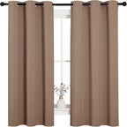 NICETOWN Window Treatment Thermal Insulated Solid Grommet Blackout Curtains/Drapes for Bedroom (Set of 2 Panels, 42 by 63 Inch, Cappuccino)
