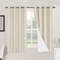 H.VERSAILTEX 100% Blackout Curtains for Bedroom Thermal Insulated Linen Textured Curtains Heat and Full Light Blocking Drapes Living Room Curtains 2 Panel Sets, Bleached Sand, 52x63 Inch