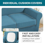 Turquoize 4 Piece Sofa Covers for 3 Cushion Couch Sofa Slipcover Soft Couch Cover for Dogs-Washable Sofa Furniture Covers with 3 Individual Cushion Covers, Jacquard Fabric (3 Cushion Sofa, Storm Blue)