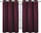 LEMOMO Burgundy Blackout Curtains 38 x 54 Inch Length/Set of 2 Curtain Panels/Thermal Insulated Room Darkening Blackout Curtains for Bedroom