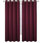 LEMOMO Blackout Curtains 52 x 90 Inch Long Burgundy Red Curtains Set of 2 Panels Room Darkening Curtains for Bedroom and Living Room