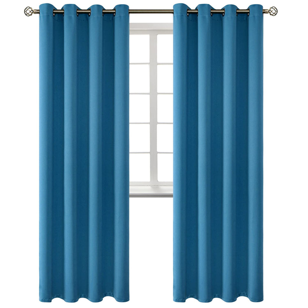 BGment Steel Blue Blackout Curtains for Living Room 84 Inch Long - 2 Panels