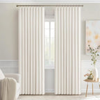 MIULEE Ivory Back Tab Blackout Curtains 84 Inch Length 2 Panels Set for Living Room Bedroom Privacy, Rod Pocket/Pinch Pleat Thermal Insulated Room Darkening Pleated Light Blocking Drapes