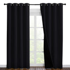 NICETOWN High-End Thermal Curtains, Full Blackout Curtains 86 inches Long for Dining Room, Soundproof Window Treatment Drapes for Hall Room, Black, 55 inches Wide Per Panel, Set of 2 Panels