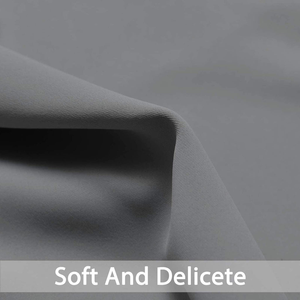 Yakamok Grey Room Darkening Curtains 52x90 inch Gray Grommet-Living Room