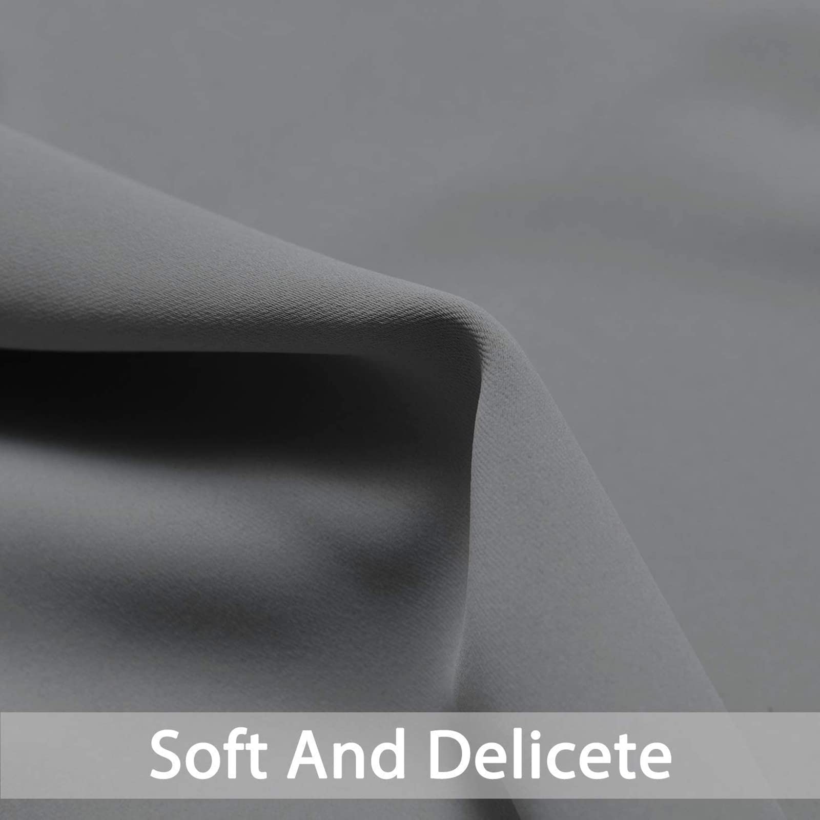 Yakamok Grey Room Darkening Curtains 52x90 inch Gray Grommet-Living Room