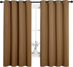 NICETOWN Sleek Blackout Curtains 68 inches Length for Windows, Noise Reducing and Block Draft Panels for Door Doorway Laundry Office Luxury Decor Theme (2 Panels, Gold Brown, W55 x L68 -Inch)