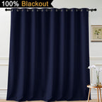 Yakamok Navy Blue Blackout Patio Door Curtain Panels W100 x L108,1 Panel