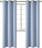 BGment Blackout Curtains for Living Room - Grommet Thermal Insulated Room Darkening Curtains for Bedroom, 2 Panels of 42 x 84 Inch, Spa Blue