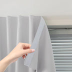 Sovtfides Blackout Curtains for Bedroom Sticky Curtain Blackout Window Cover Self Adhesive Curtains Rod No Drillng, 47" W X 96" L, Light Grey, 1 Panel