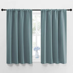 NICETOWN Greyish Blue Blackout Curtains Panels for Window, Thermal Insulated Rod Pocket Blackout Drapes/Draperies for Living Room (2 Panels, W42 x L48 inches)