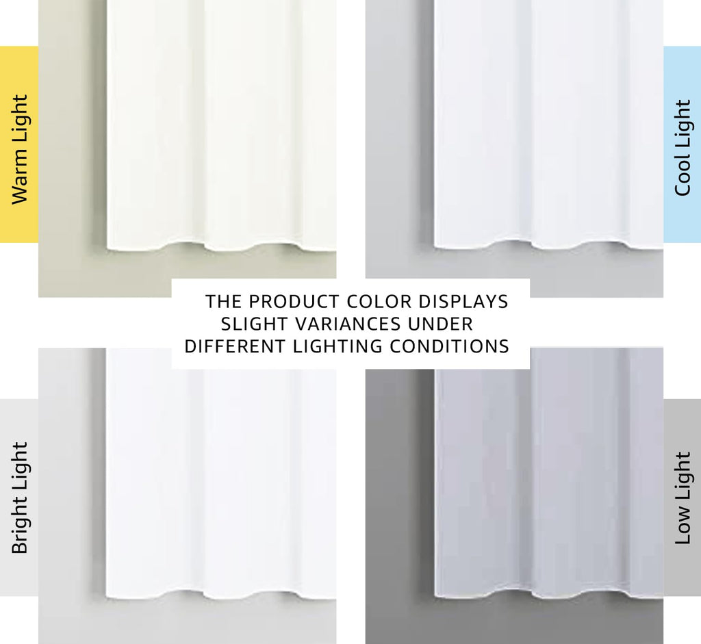 NICETOWN White Window Curtain Panels - 50% Light Blocking Curtains for Bedroom & Dining Room Window (Set of 2, 42 inches x 63 inches)
