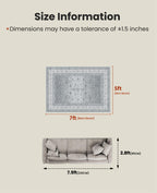 AMADA HOMEFURNISHING 5x7 Area Rugs, Washable Living Room Rug with Non-Slip Backing, Low Pile and Durable Edge Binding, Soft Vintage Floral Rugs for Living Room, Bedroom, Dining Room