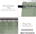 OWENIE Sheer Curtains 84 Inches Long 2 Panels Set, Sage Green Sheer Curtain for Living Room Bedroom, Modern Filmy Rod Pocket Curtains Drapes, 2 Pcs, Each 59 W x 84L, Sage Green