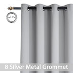 Yakamok Wide Thermal Blackout Patio Door Curtain Panel, Light Grey Grommet Sliding Door Insulated Curtains, Extra Wide Curtains for Sliding Glass Door, Light Gray, W52 x L84, 1 Panel