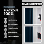 Yakamok 100% Blackout Curtains 84 Inch Length 2 Layers,Navy Blue Curtains for Bedroom Ombre Room Darkening Grommet Gradient Drapes, Light Blocking Thermal Insulated Window Curtains for Living Room