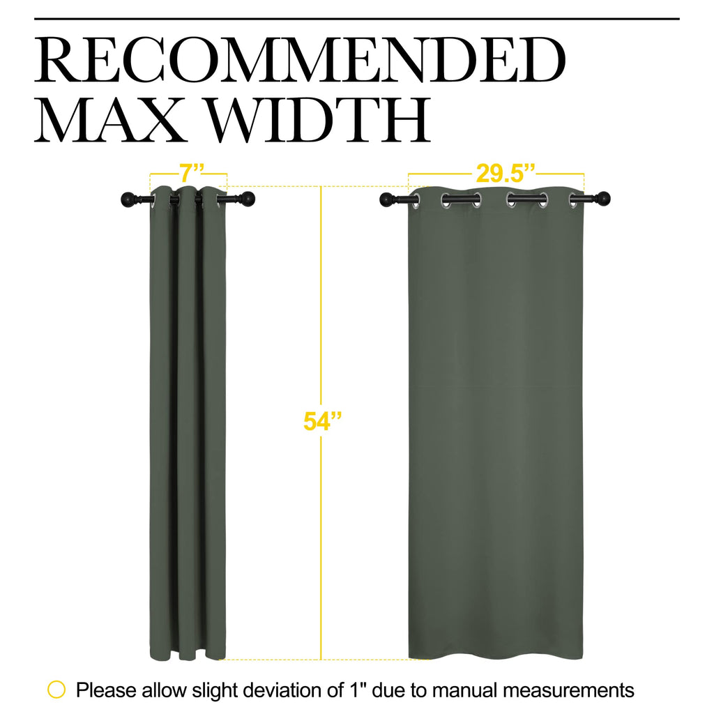 NICETOWN Blackout Draperies Curtains for Kids Room, Window Treatment Thermal Insulated Solid Grommet Blackout Drape Panels for Bedroom (Dark Mallard, Set of 2, 34 by 54 inches)