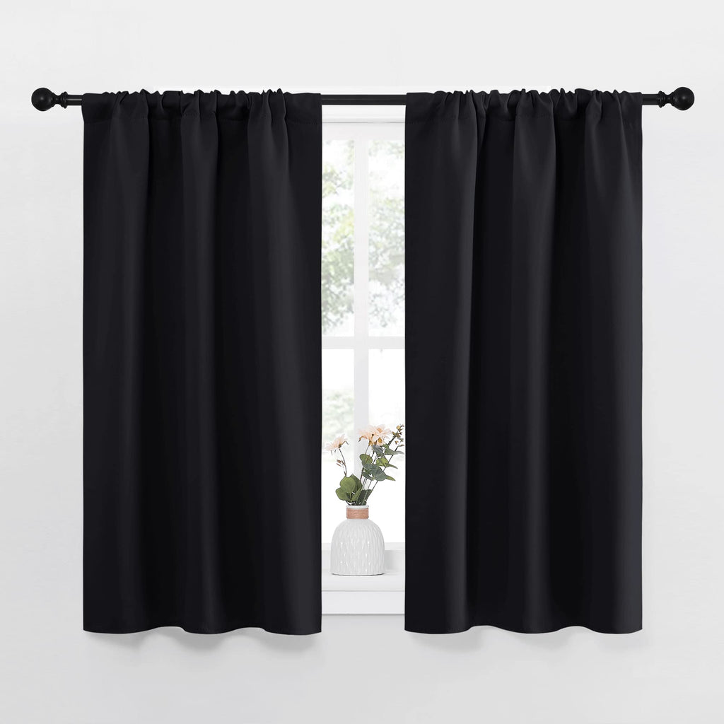 NICETOWN Black Out Curtain Panels for Kitchen - Energy Smart Decoration Thermal Insulating Blackout Drapes/Draperies for Small Window (2 Panels, 29 inches Wide by 40 inches Long)
