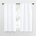 NICETOWN RV Curtains for Camper Windows, White Curtains for Kitchen Window, Home Decoration Light Filtering Drapes for Small Window (29" Wide by 50inches Long, 1 Pair)