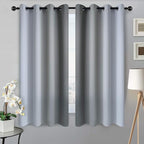 SimpleHome Ombre Room Darkening Curtains for Living Room, Light Blocking Gradient Grey to Greyish White Thermal Insulated Grommet Window Curtains/Drapes for Bedroom, 2 Panels, 52x63 inches Length