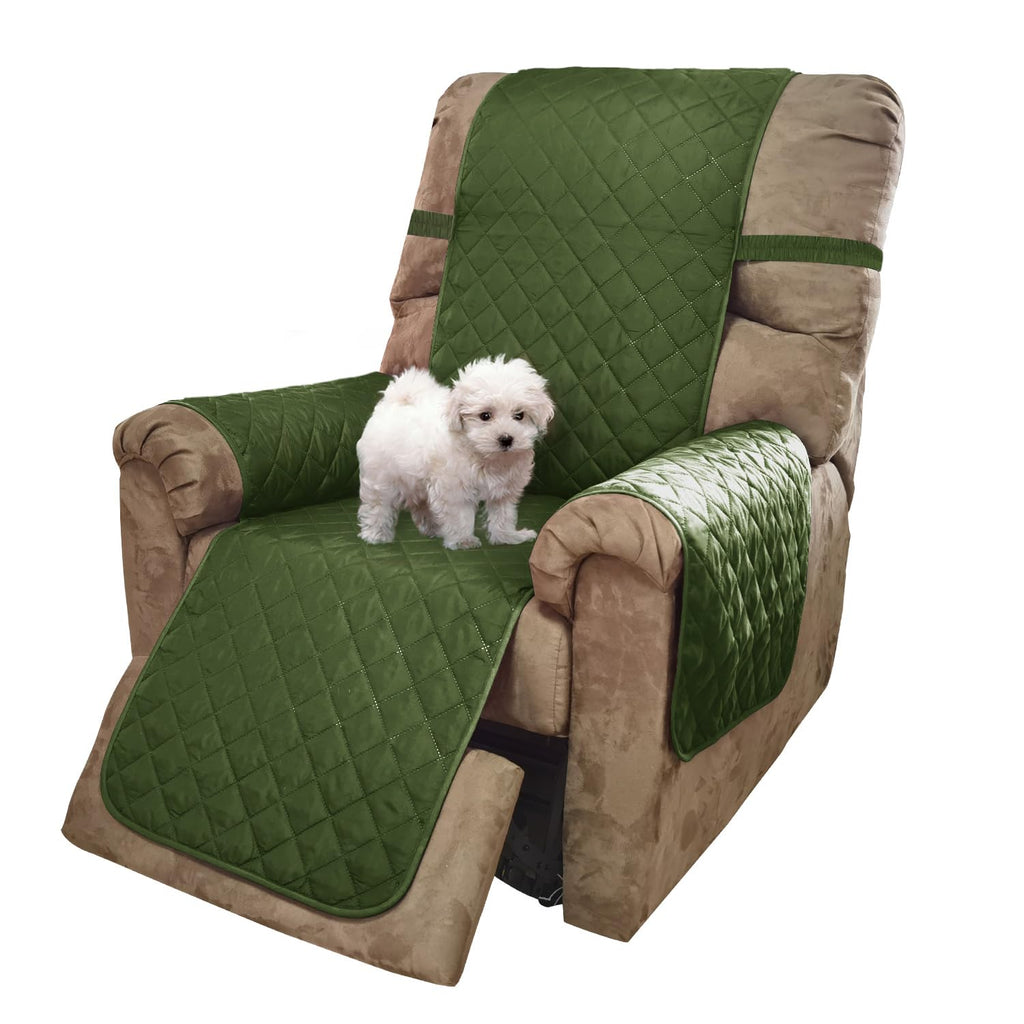 U-NICE HOME Reversible 23''Recliner Small Chair Cover, Huntergreen/Sage
